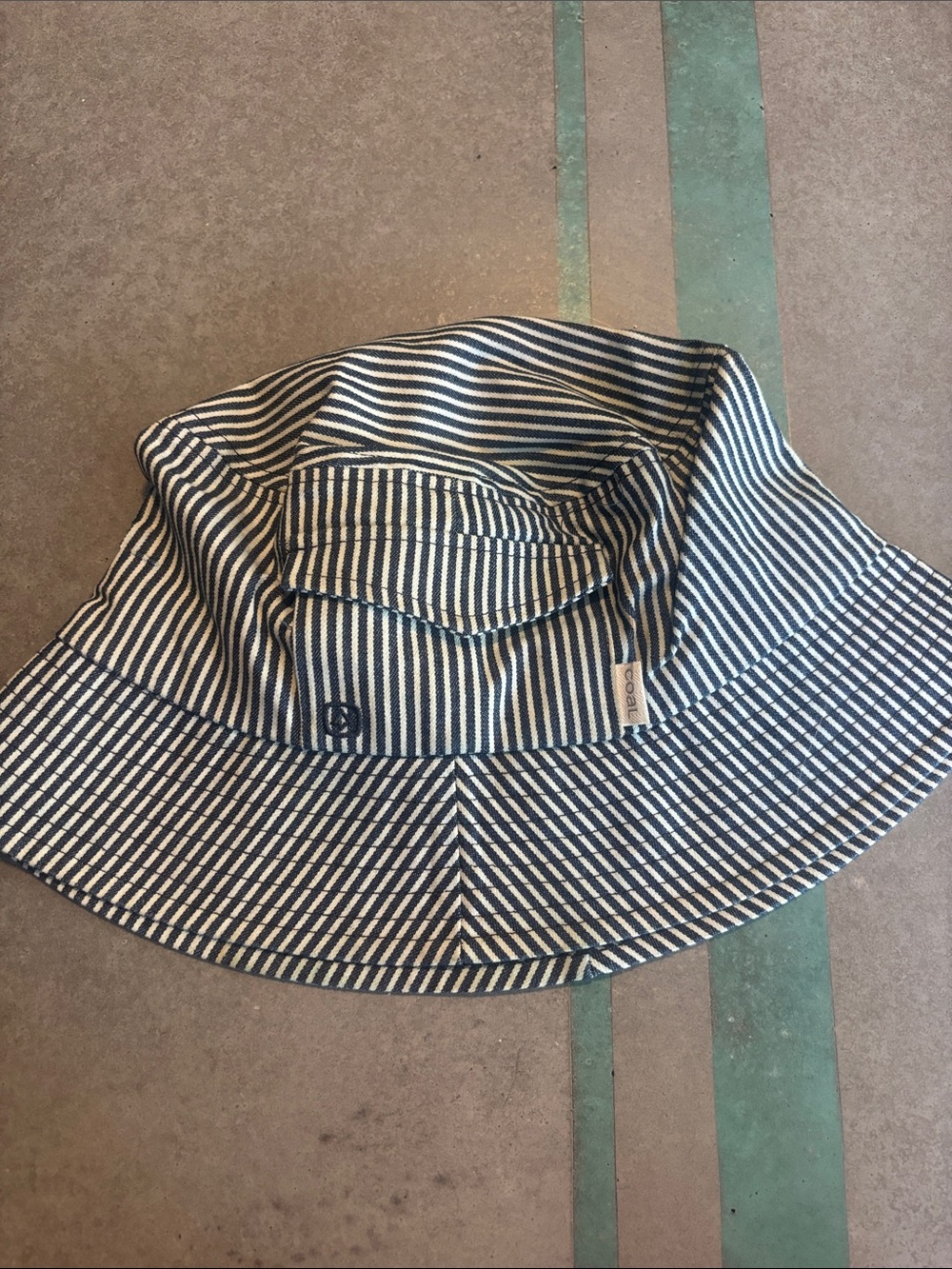 Kids Navy and White Striped Bucket Hat